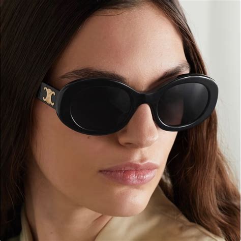 celine square triomphe sunglasses|celine triomphe 52mm oval sunglasses.